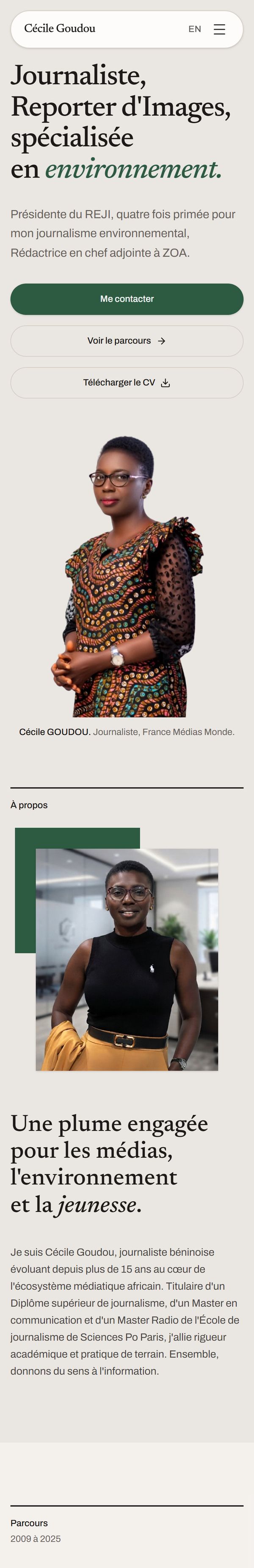 Portfolio de Cécile Goudou sur mobile